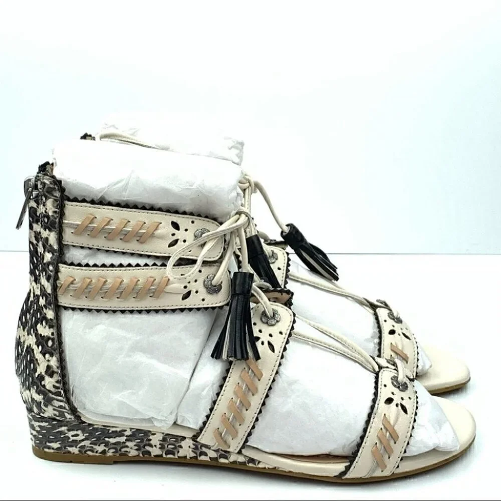 New Coach VIA DEMI WEDGE SANDAL G3744 leather